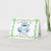 Teacup-vriendschap begint met een beker van eigenh kaart (Voorkant)