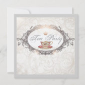 Teacup Vrijgezellenfeest Tea Party Uitnodiging (Voorkant)