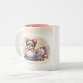 Teacup Yorkie Coffee Lover Tweekleurige Koffiemok (Voorkant links)