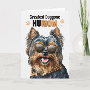 Teacup Yorkie Dog Greatest HuMOM Moederdag Feestdagen Kaart
