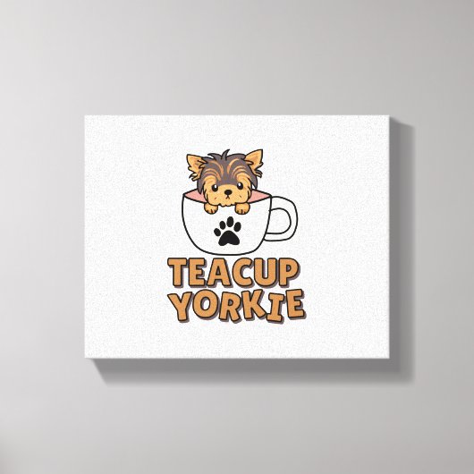 Teacup Yorkie puppy Canvas Afdruk (Voorkant)