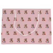 Teacup Yorkie Valentijnsdag - Roze Groot Cadeauzakje (Voorkant)