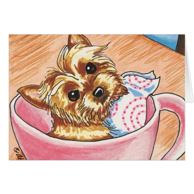 Teacup Yorkie van off-Leash Art (Voorkant Horizontaal)