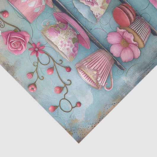 TEACUPS DECOUPAGE WEEFSELPAPIER TISSUEPAPIER (Detail)