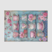 TEACUPS DECOUPAGE WEEFSELPAPIER TISSUEPAPIER (Voorkant)