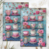 TEACUPS DECOUPAGE WEEFSELPAPIER TISSUEPAPIER