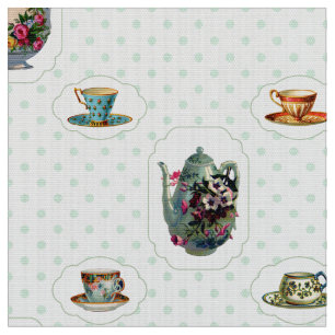  Teacups en Polka Dots Stof