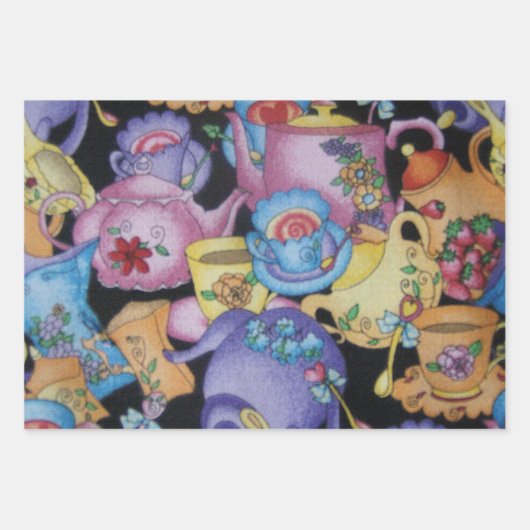 Teacups en Teapots Inpakpapier Vel (Voorkant)