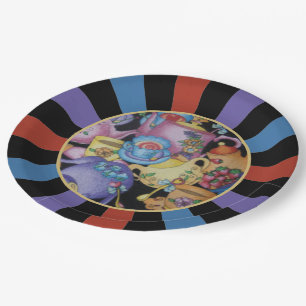 Teacups en Teapots Sunburst Papieren Bordje
