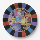 Teacups en Teapots Sunburst Papieren Bordje (Voorkant)