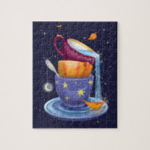 Teacups Herfst Whimsical Jigzaag Puzzle Legpuzzel (Verticaal)
