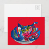 Teacups originele illustratie van de waterverf Briefkaart (Voorkant / Achterkant)