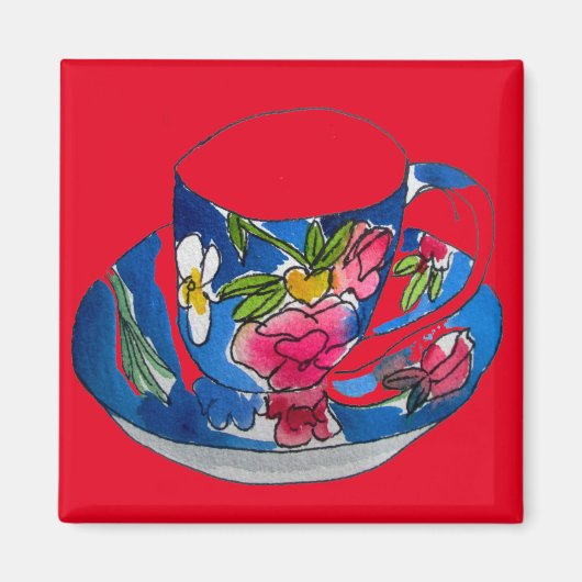  Teacups originele illustratie van de waterverf Magneet (Voorkant)