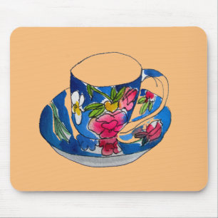  Teacups originele illustratie van de waterverf Muismat