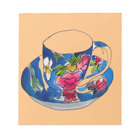  Teacups originele illustratie van de waterverf Notitieblok (Voorkant)