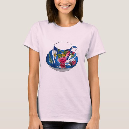 Teacups originele illustratie van de waterverf T-shirt (Voorkant)