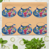  Teacups originele illustratie van de waterverf Theedoek (Gevouwen)