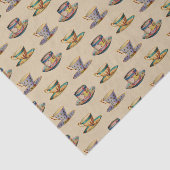 Teacups Pattern Beige Tissuepapier (Detail)