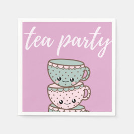 Teacups Roze Tea Party Servet