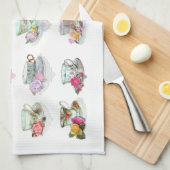 Teacups Tea Cups roze Roses Floral Tea Cups Theedoek (Quarter Fold)