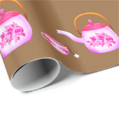  Teacups teapot illustratie Cadeaupapier (Rol Hoek)