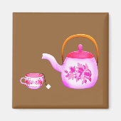  Teacups teapot illustratie Magneet (Voorkant)