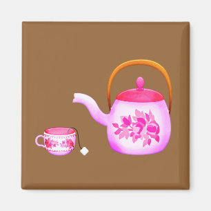  Teacups teapot illustratie Magneet