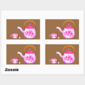 Teacups teapot illustratie Rechthoekige Sticker (Vel)