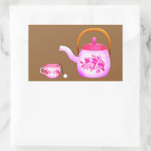 Teacups teapot illustratie Rechthoekige Sticker (Tas)