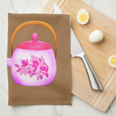  Teacups teapot illustratie Theedoek (Quarter Fold)