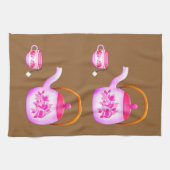  Teacups teapot illustratie Theedoek (Horizontaal)