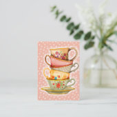 Teacups Visitekaartjes -  Tea Cup Party (Staand voorkant)