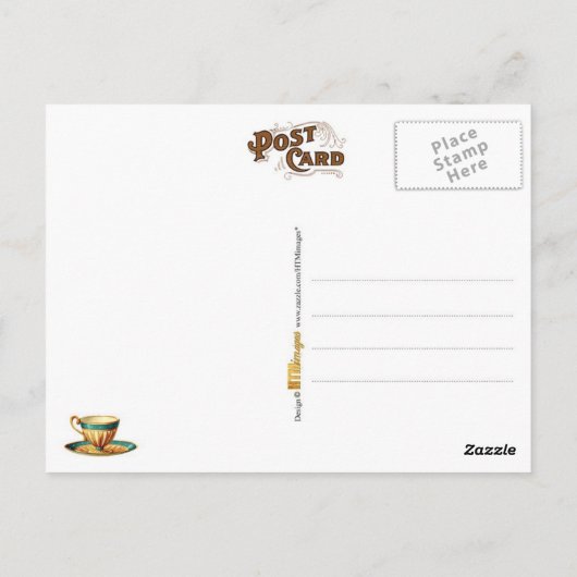 Teacups voor Tea Time Briefkaart (Achterkant)
