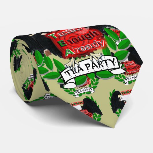TEA'd Tea Party-Taxed genoeg Stropdas (Opgerold)
