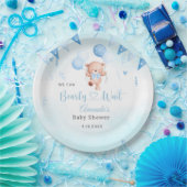 Teady Baby Beer waterverf Boho Blue Balloons Papieren Bordje (Feest)