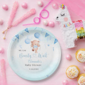 Teady Baby Beer waterverf Boho Blue Balloons Papieren Bordje (Feest)