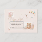 teady pink diaper raffle Enclosure Card Informatiekaartje (Voorkant)