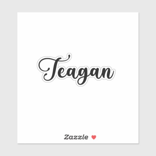Teagan Naam - Handgeschreven kalligrafie Sticker (Vel)