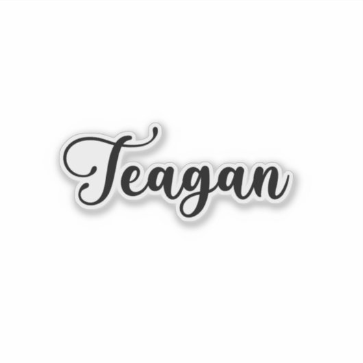 Teagan Naam - Handgeschreven kalligrafie Sticker (Voorkant)