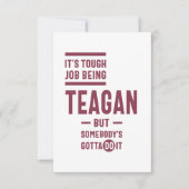 Teagan Personalized Name Birthday Gift RSVP Kaartje (Voorkant)