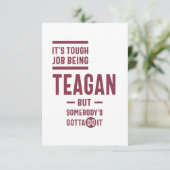 Teagan Personalized Name Birthday Gift RSVP Kaartje (Staand voorkant)