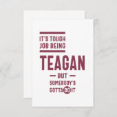 Teagan Personalized Name Birthday Gift RSVP Kaartje (Voorkant / Achterkant)