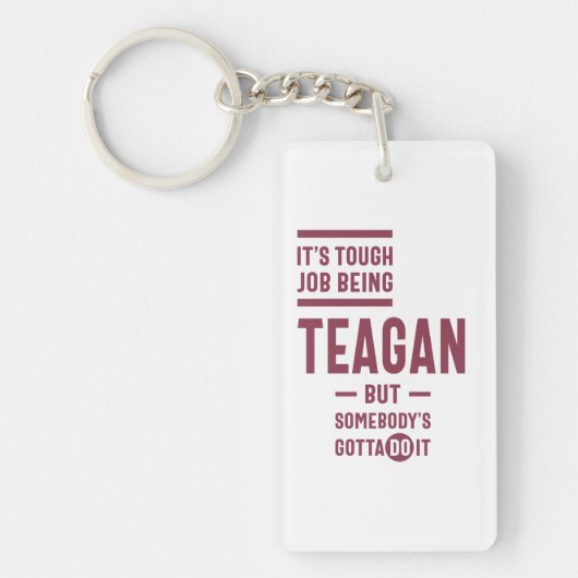 Teagan Personalized Name Birthday Gift Sleutelhanger (Voorkant)