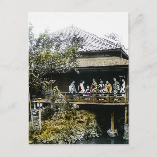 Teahouse Geisha van de  Japanners uit het Oude Jap Briefkaart (Voorkant)