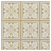 Teak Acorn en Leaf Tile Design Stof (Close Up)