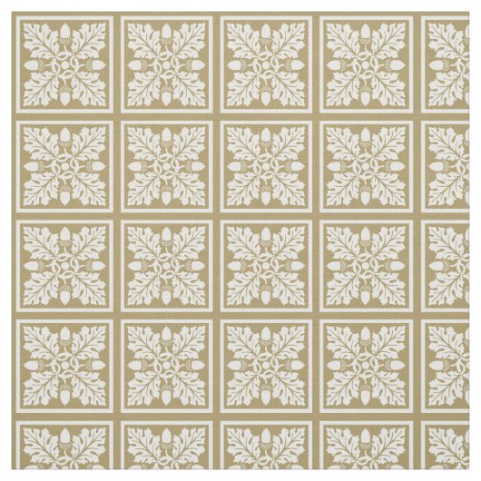 Teak Acorn en Leaf Tile Design Stof (Swatch)