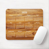 Teak and White 2026 Calendar Muismat (Met muis)