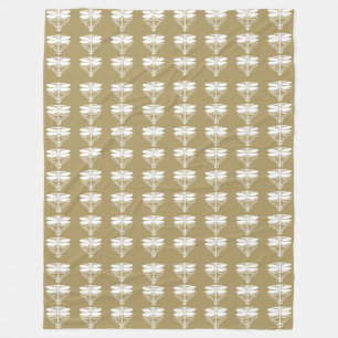 Teak Arts and Crafts Dragonflies Fleece Deken