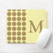 Teak Cream Neutrale Stippen met monogram Muismat (Met muis)