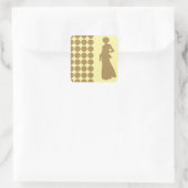 Teak Cream Neutrale Stippen Mode Silhouette Vierkante Sticker (Tas)